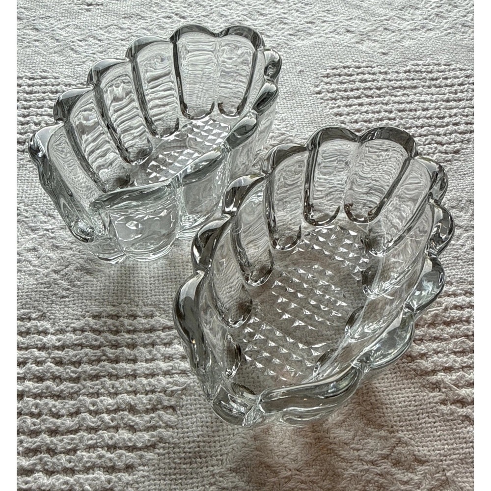 VTG Princess House Crystal Utensil Spoon & Fork Rest Holders Set of 2 Partyware